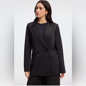 Good American Scuba Blazer 2.0 Black Neoprene Double Breasted Women’s 2XL NWT